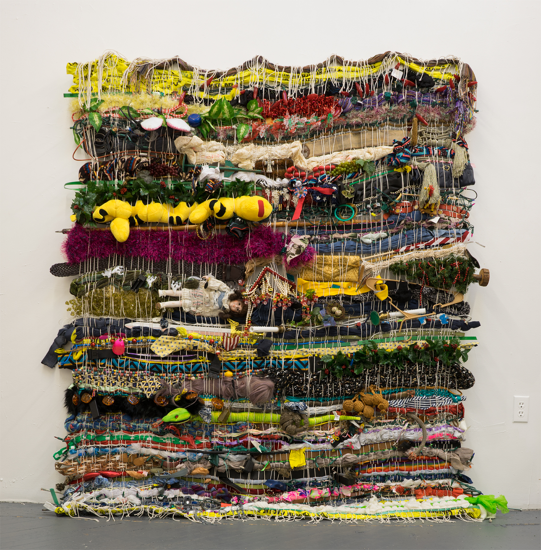 Woomin Kim, Urban Nest(波士顿)，发现来自波士顿地区的纤维，2017年，65 x 80英寸