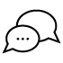 黑白图标显示两个语音气泡