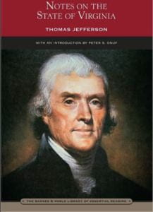 托马斯·杰斐逊的封面:弗吉尼亚笔记。