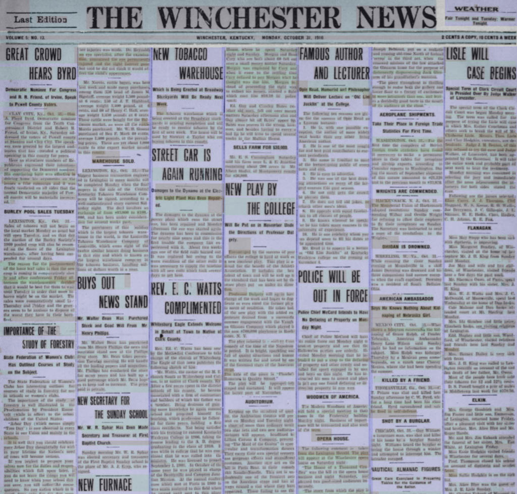 温彻斯特的头版新闻的截图